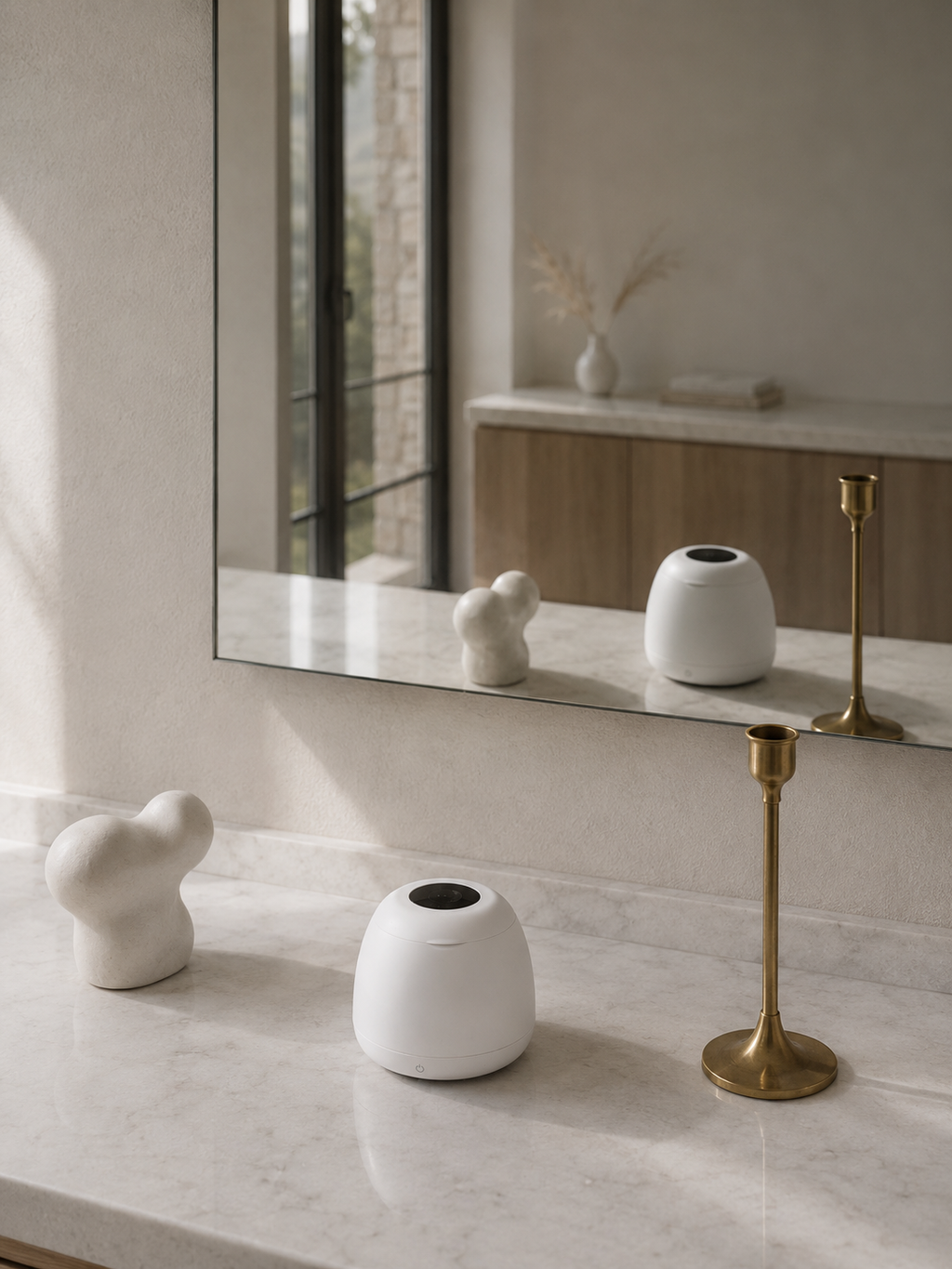 MIST Ultrasonic Capsule — styled bathroom counter