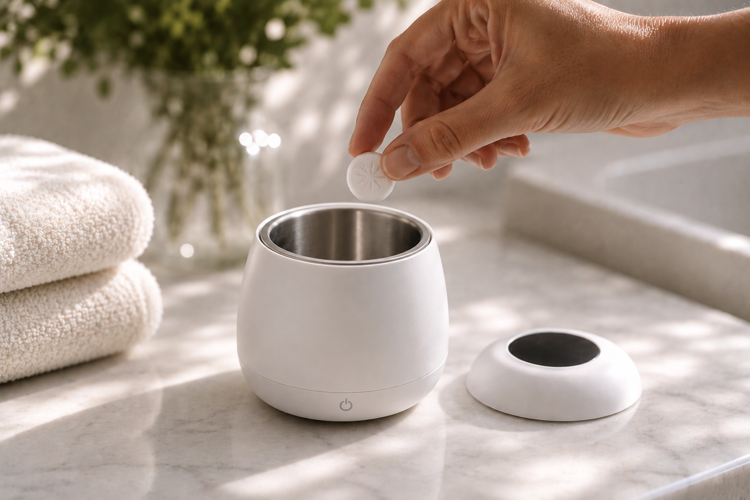 MIST Tablets dissolving in water — zero residue ultrasonic formula