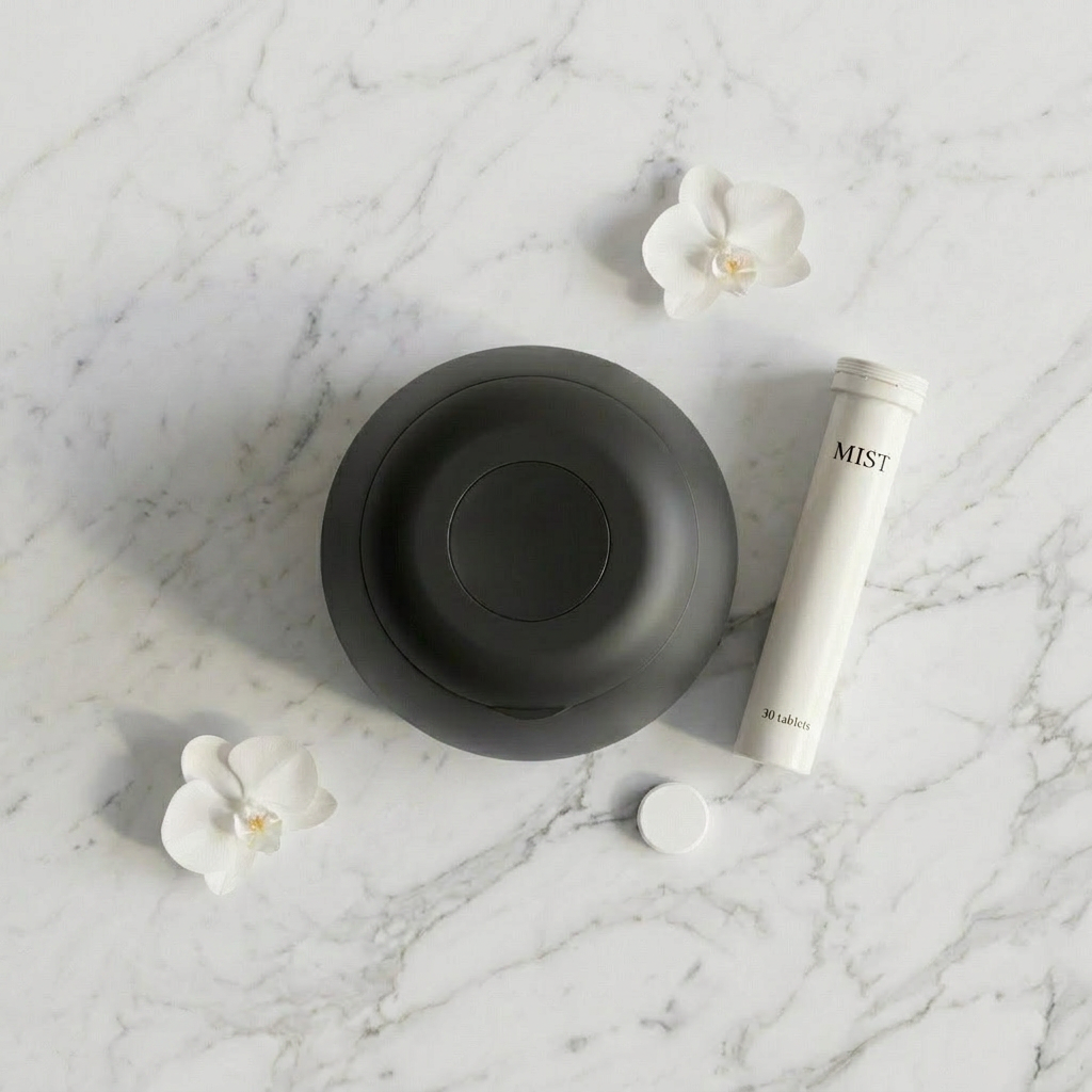 MIST Ultrasonic Capsule — top down composition with accessories